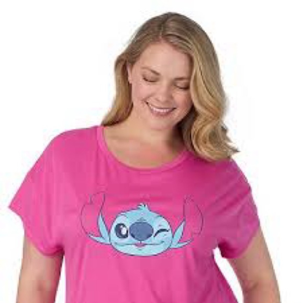 Disney Stitch licensed Vibrant Pink Tee